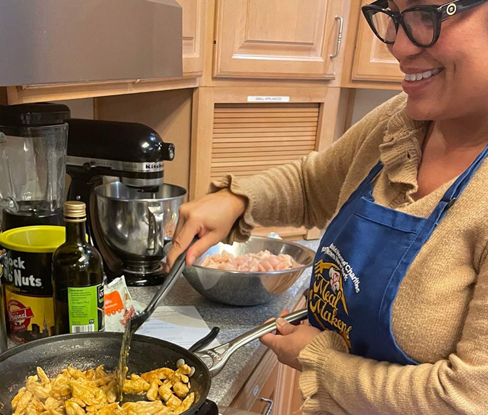 woman cooking a meal